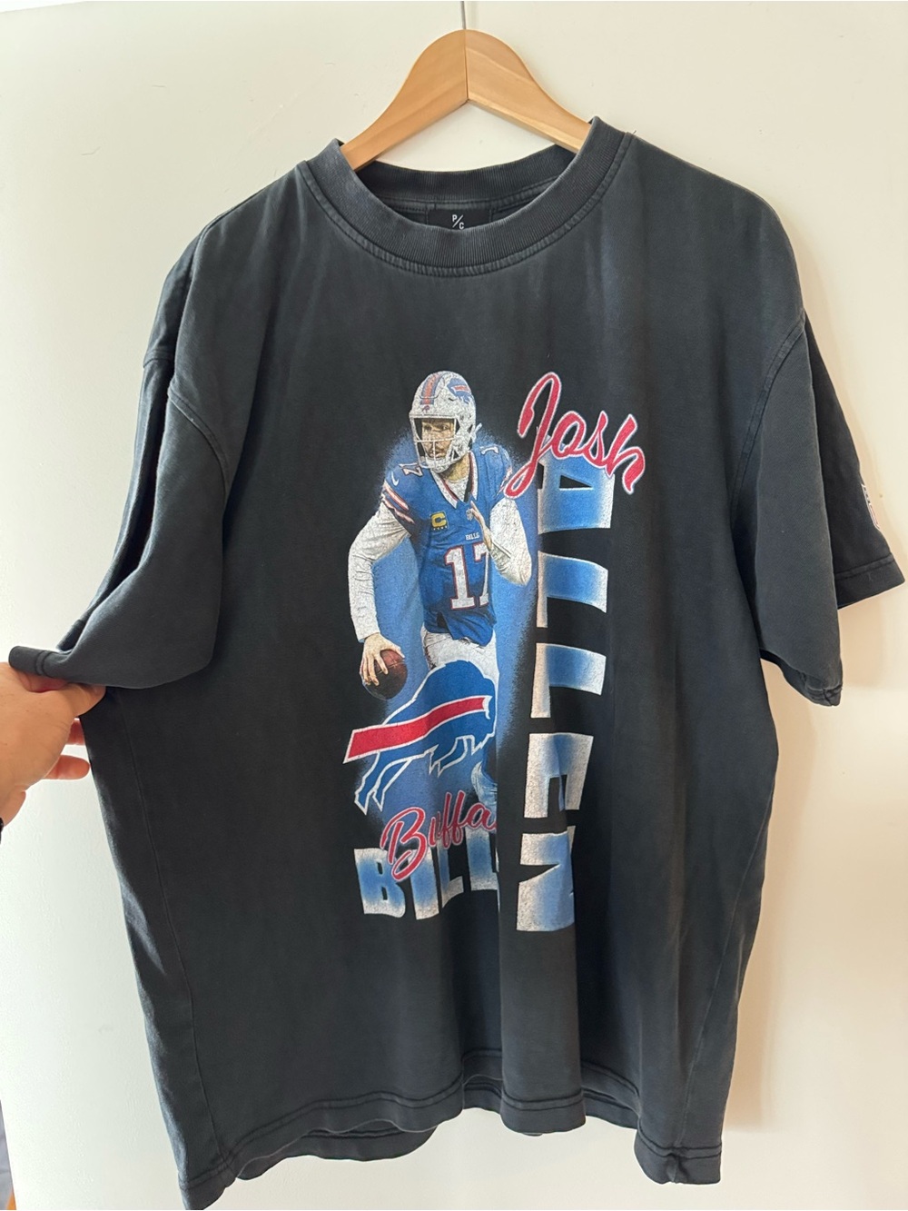 Buffalo Bills Josh Allen Dyed Heavyweight Tee - Black